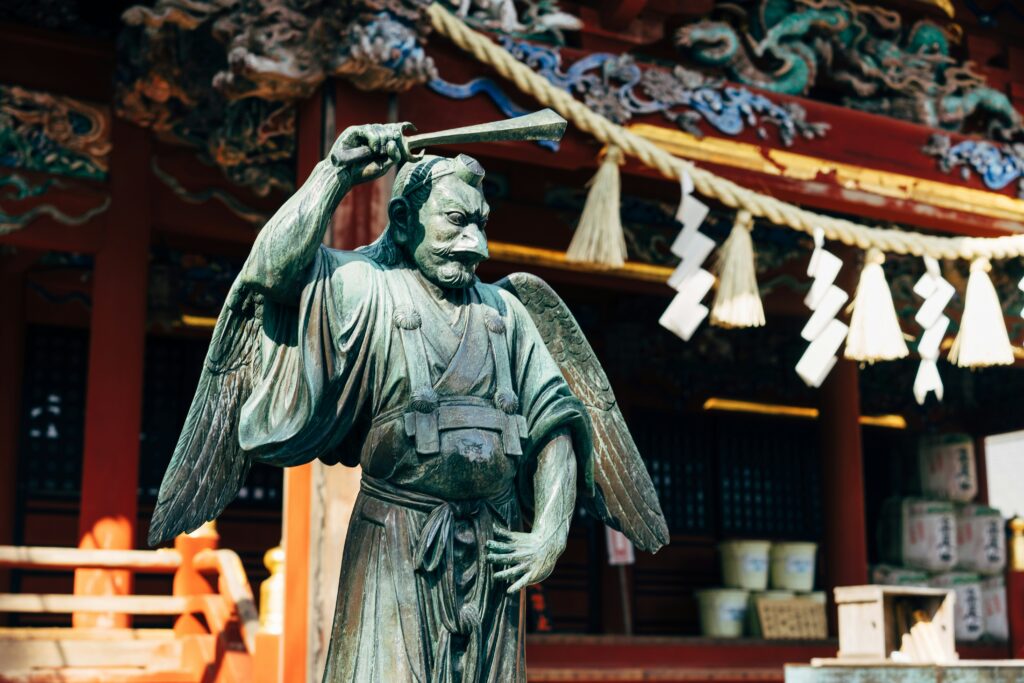 mount takao tengu statue 